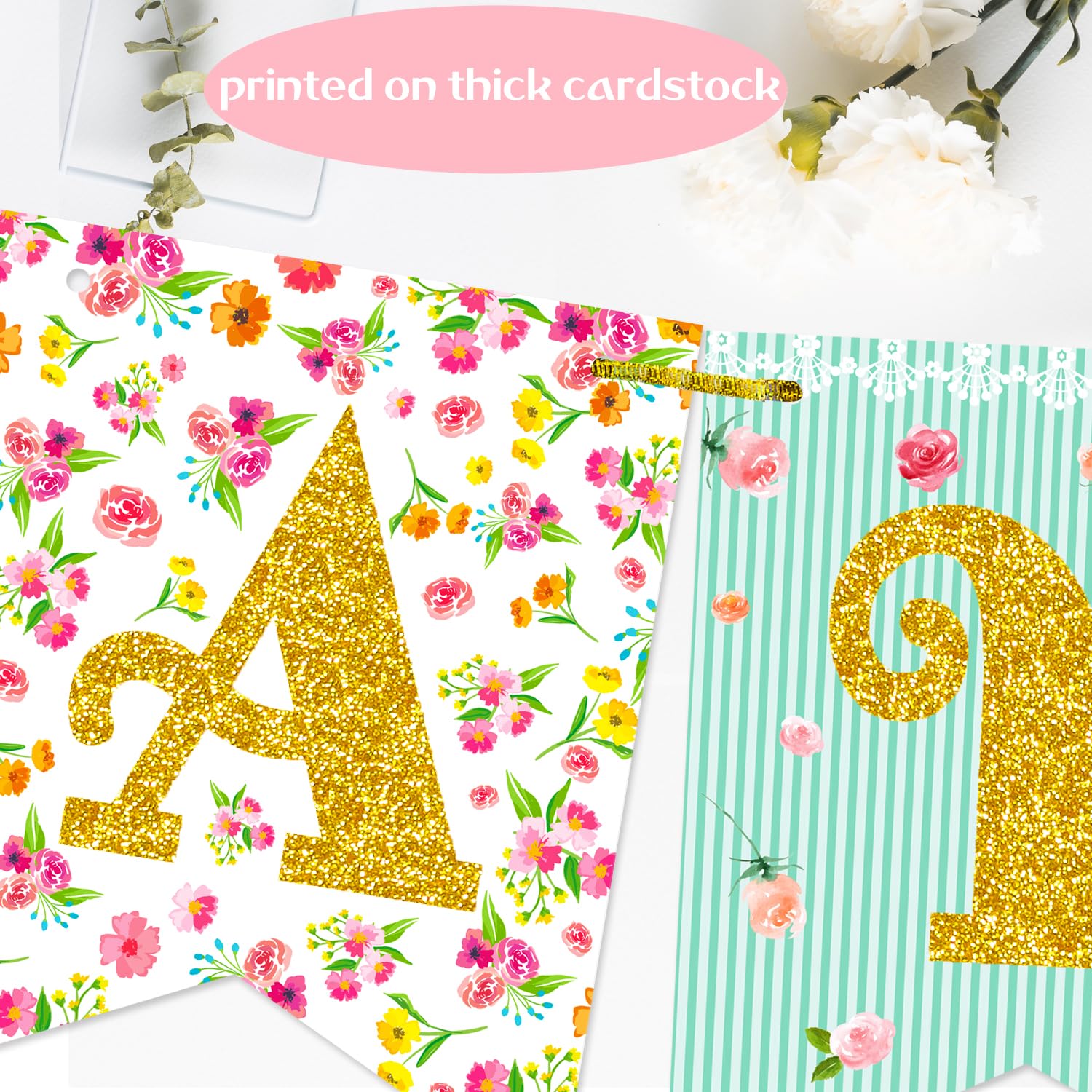 Amazon.com: Floral Tea Happy Birthday Party Banner Tea Party