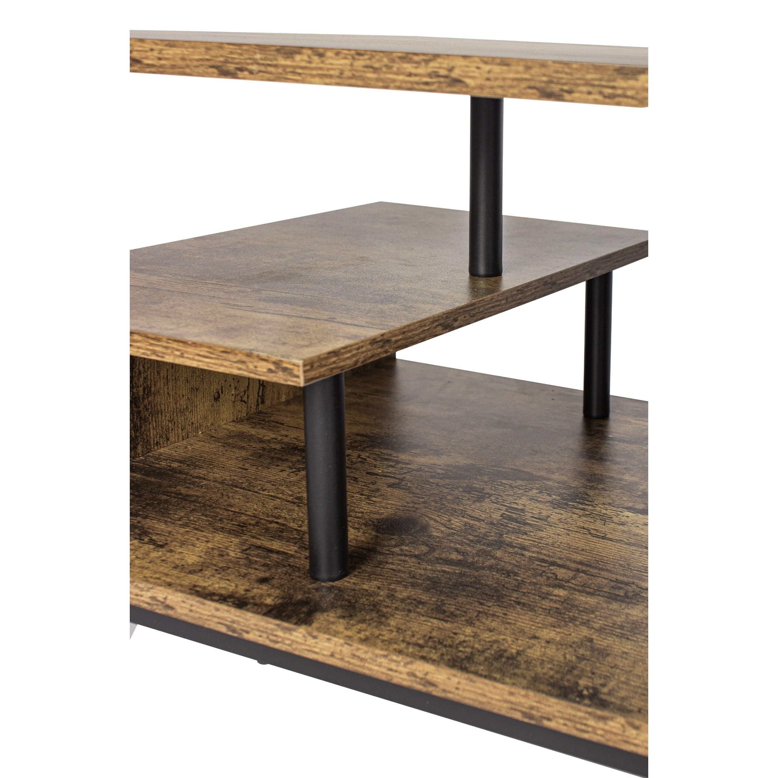 Relaxdays TV-Lowboard, 3 Ripiani, Mobile TV Aperto Fino a 55", A x L x P: 40 x 106 x 39,5 cm