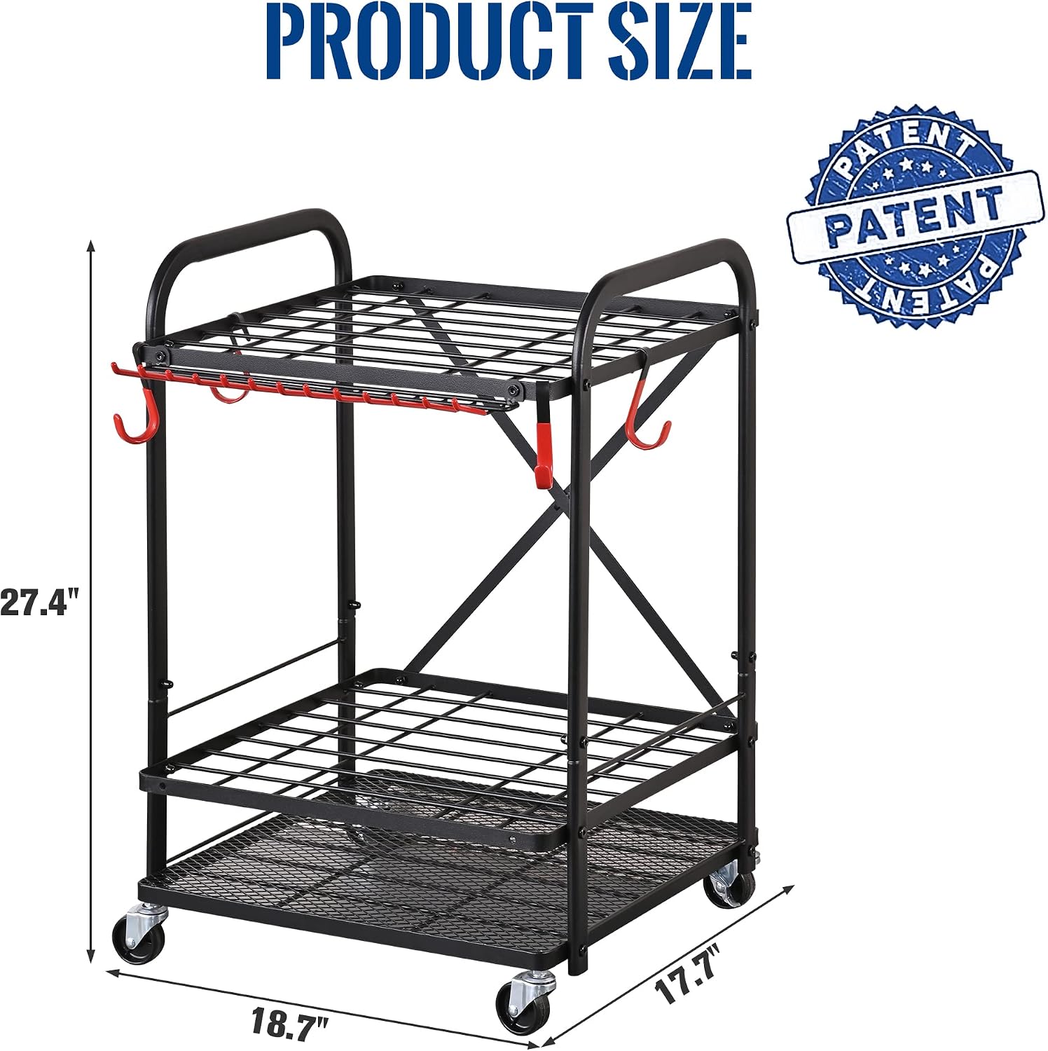 Mythinglogic Garden Yard Tool Organizer for Garage with Wheels, Yard Tool Racks Garage Organizers and Storage,Tool Holder for Garage Yard Shed, Garden Tool Stand