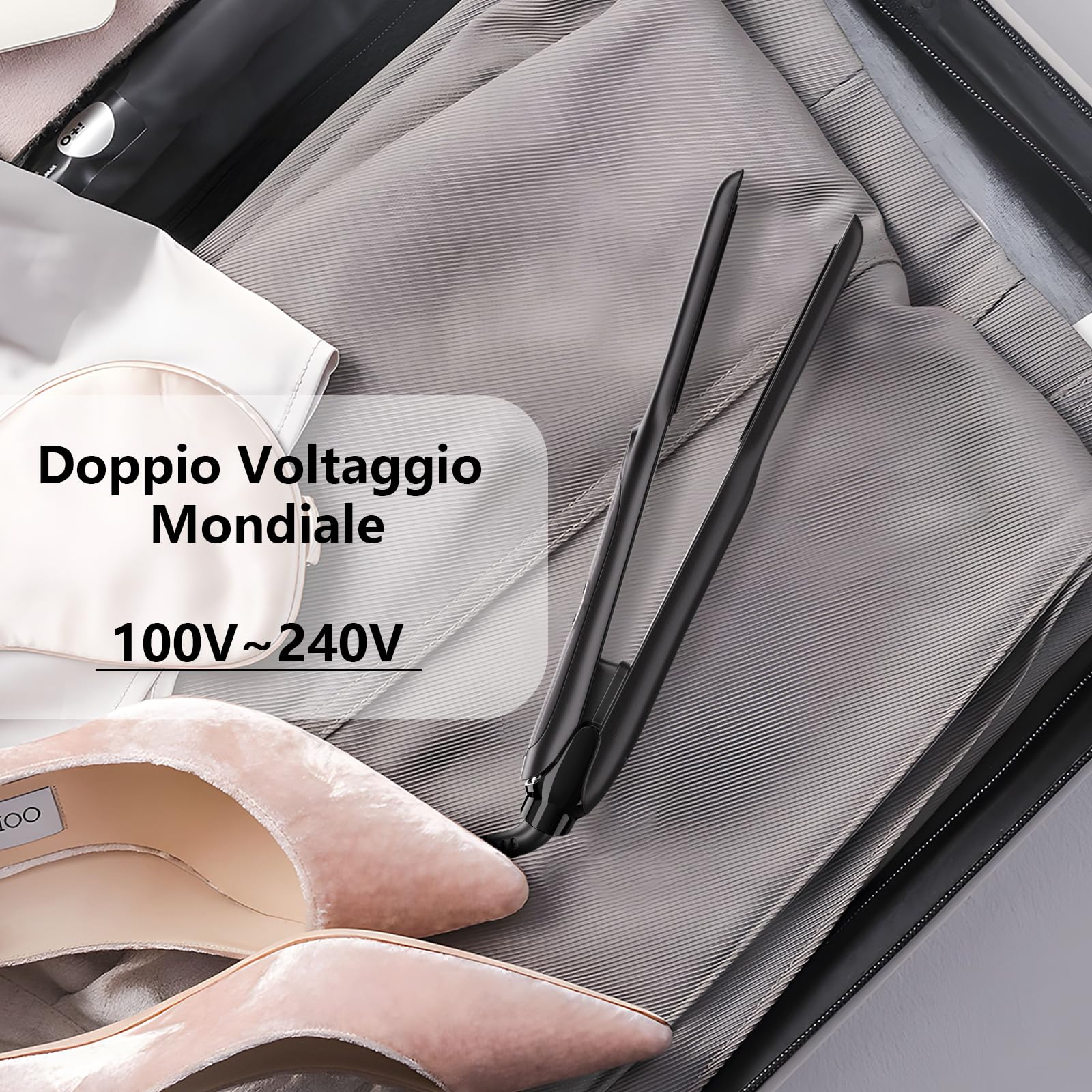 DSHOW Mini Piastra Per Capelli, Professionale Piastra Matita per Capelli Corti, Barba e Frangia, piastra lisciante per tutti i tipi di capelli, Temperatura Regolabile