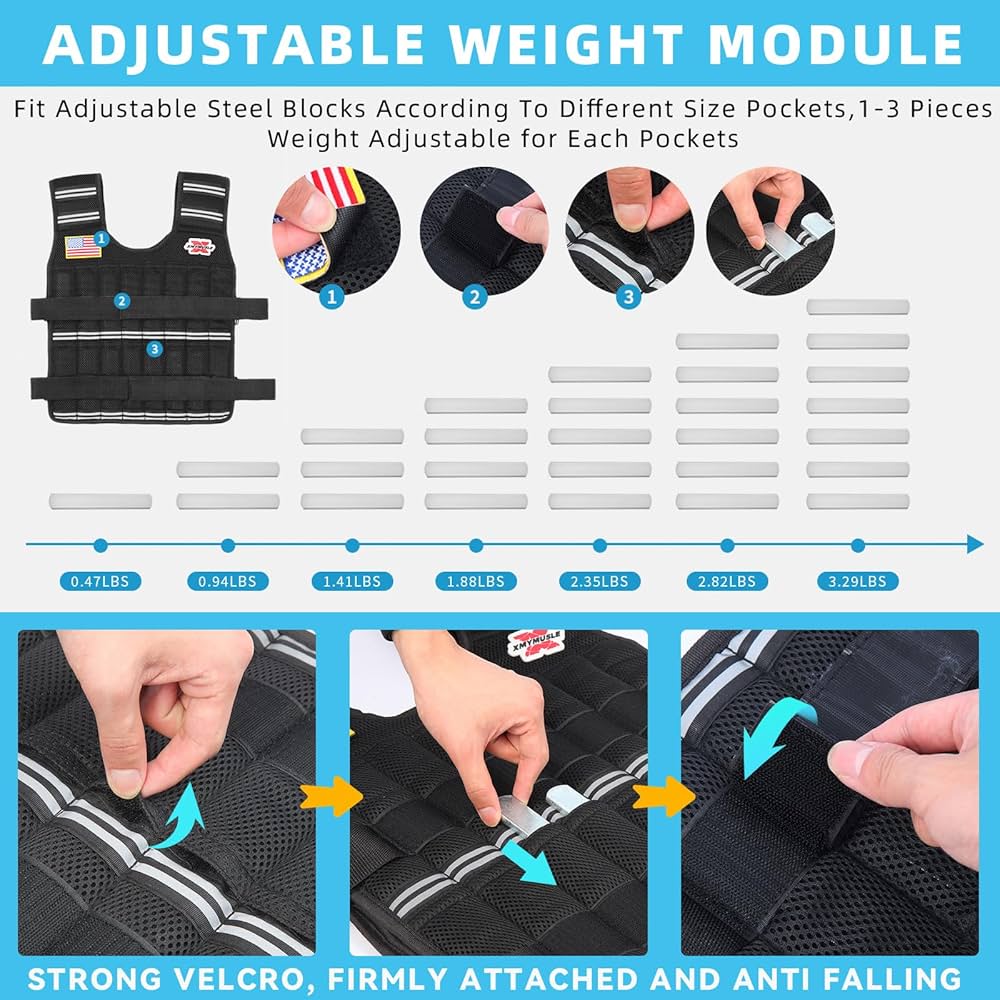adjustable weighted vest types modular weight pockets