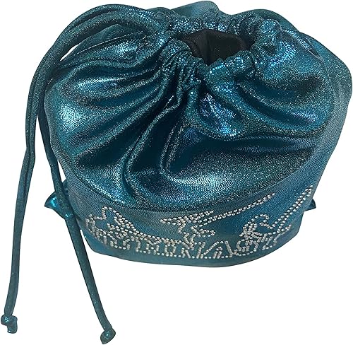 Miniatura 8 de LIL'FOX Bolsa de agarre pequeña de gimnasia con cordón de 8 x 10 pulgadas, bolsa ligera para equipo personal, diamantes de imitación brillantes