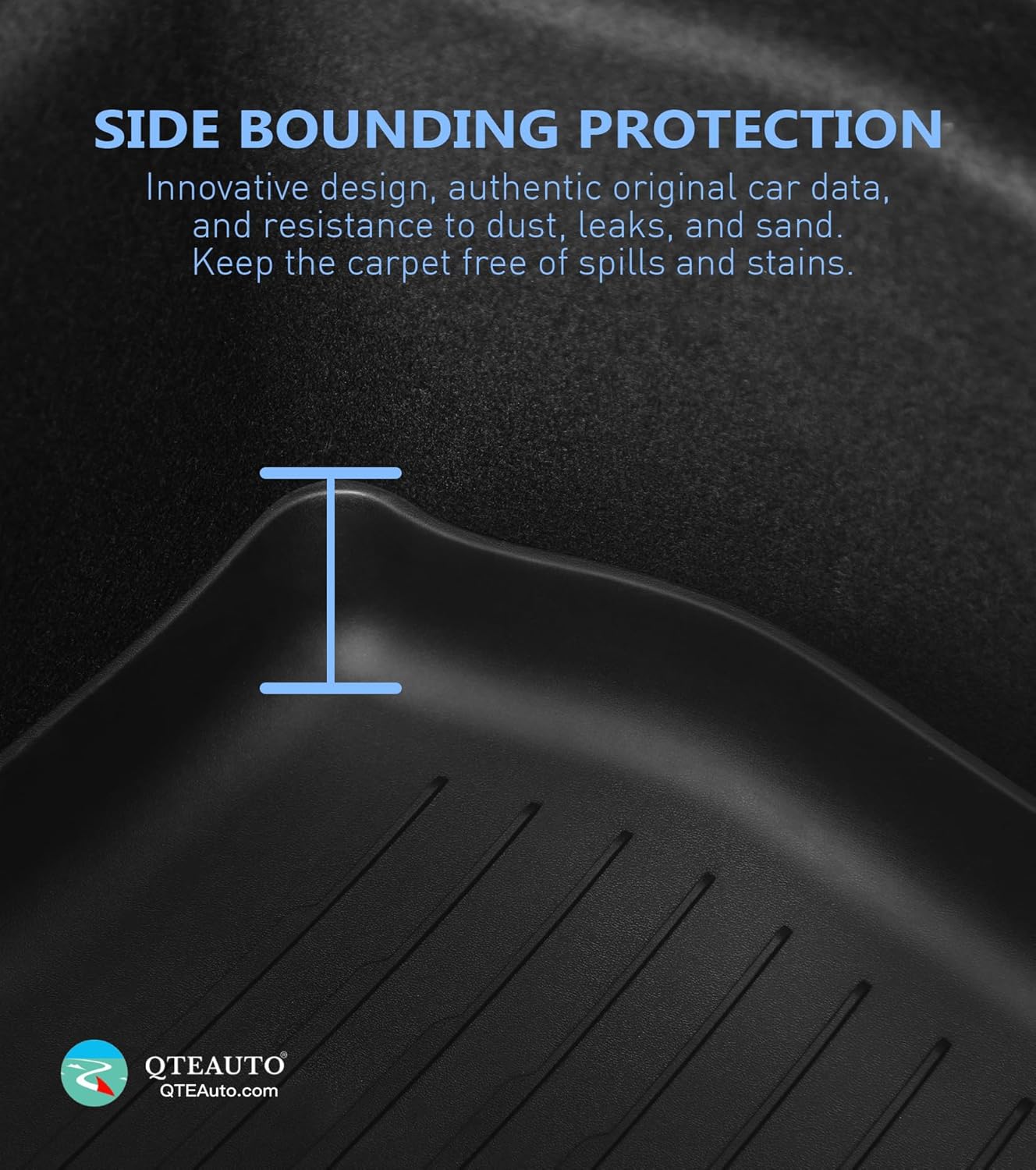 PM Auto Rear Trunk Mat for 2021-2023 Tesla Model 3 (Except Highland) - All-Weather TPE Cargo Liner, Non-Slip, Custom Fit Storage Mat, Durable Tesla Accessories