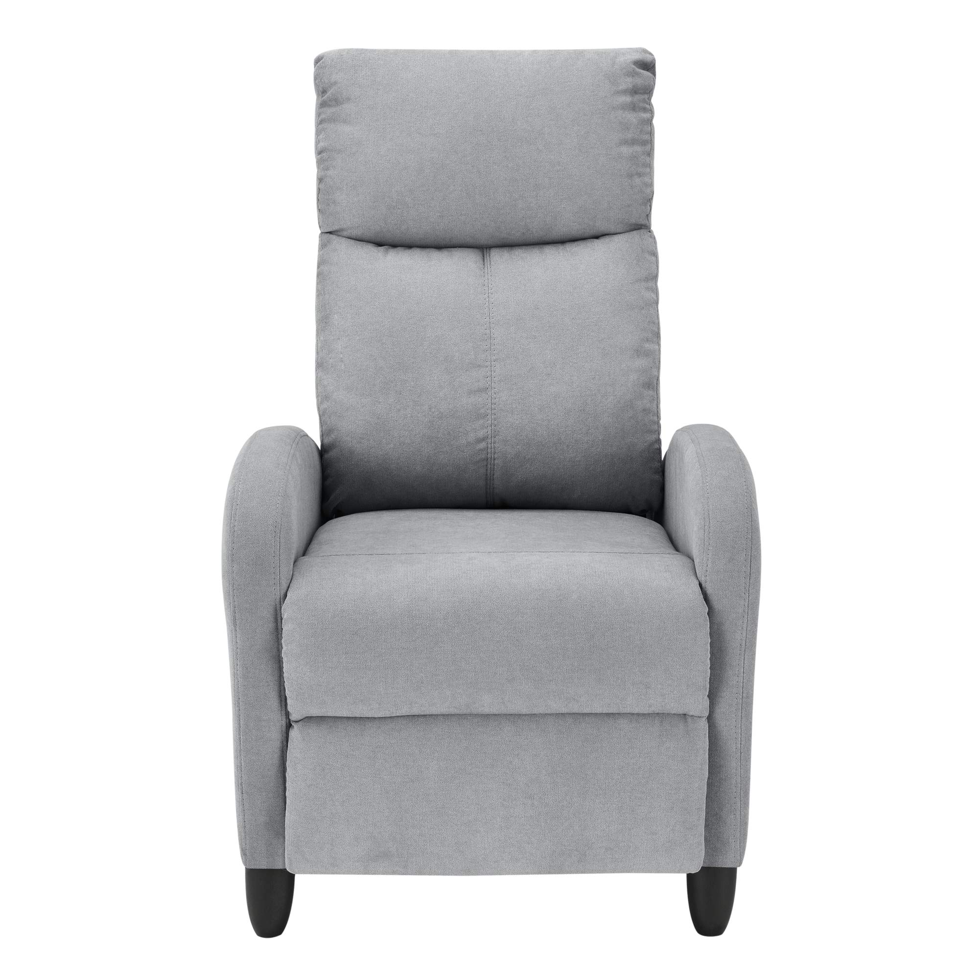 [en.casa] Poltrona Relax con Schienale Reclinabile e Poggiapiedi Ribaltabile Poltrona con Braccioli Rivestimento in Tessuto Grigio Chiaro