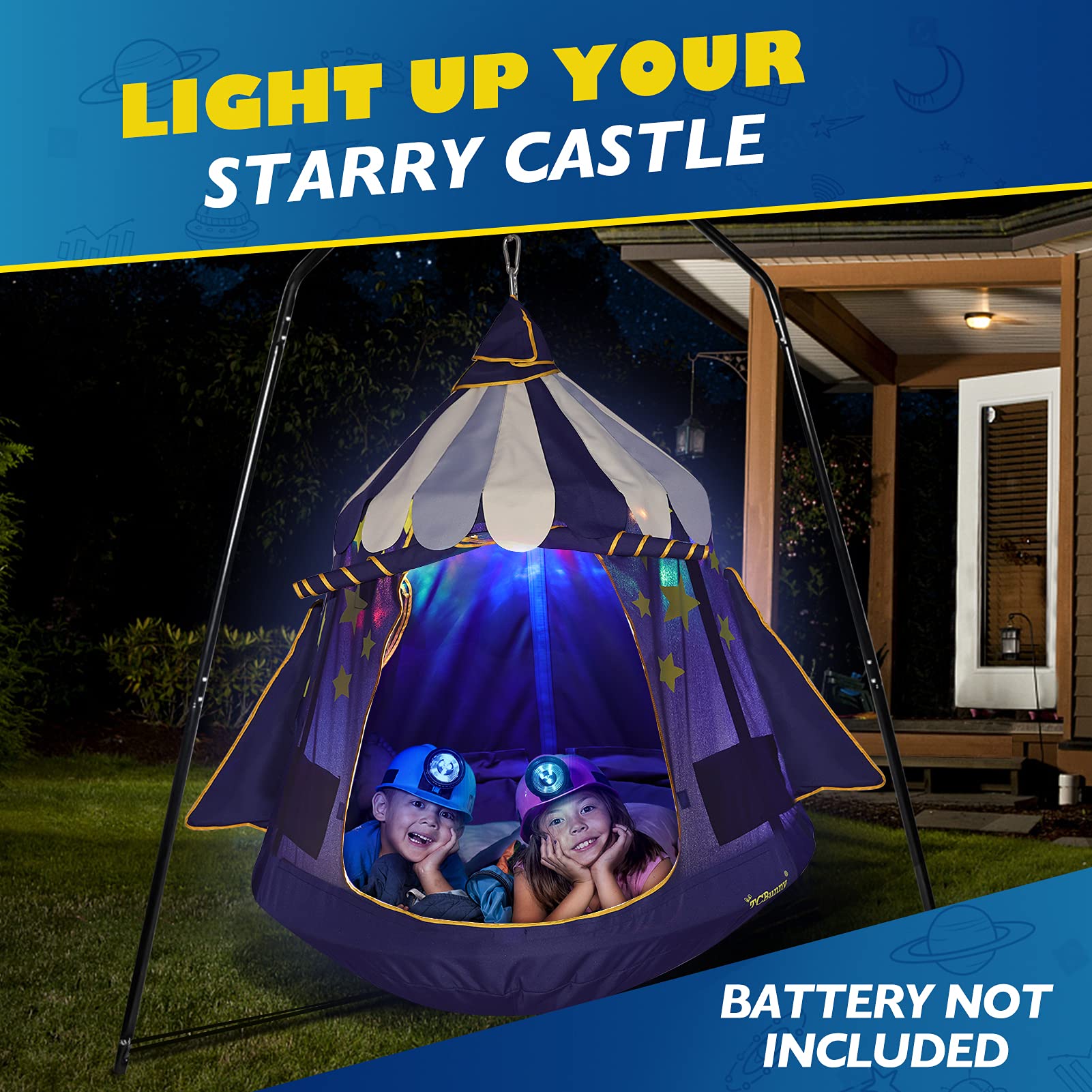 Amazon | TCBunny 直径44インチ 吊り下げツリーテント 防水スイング