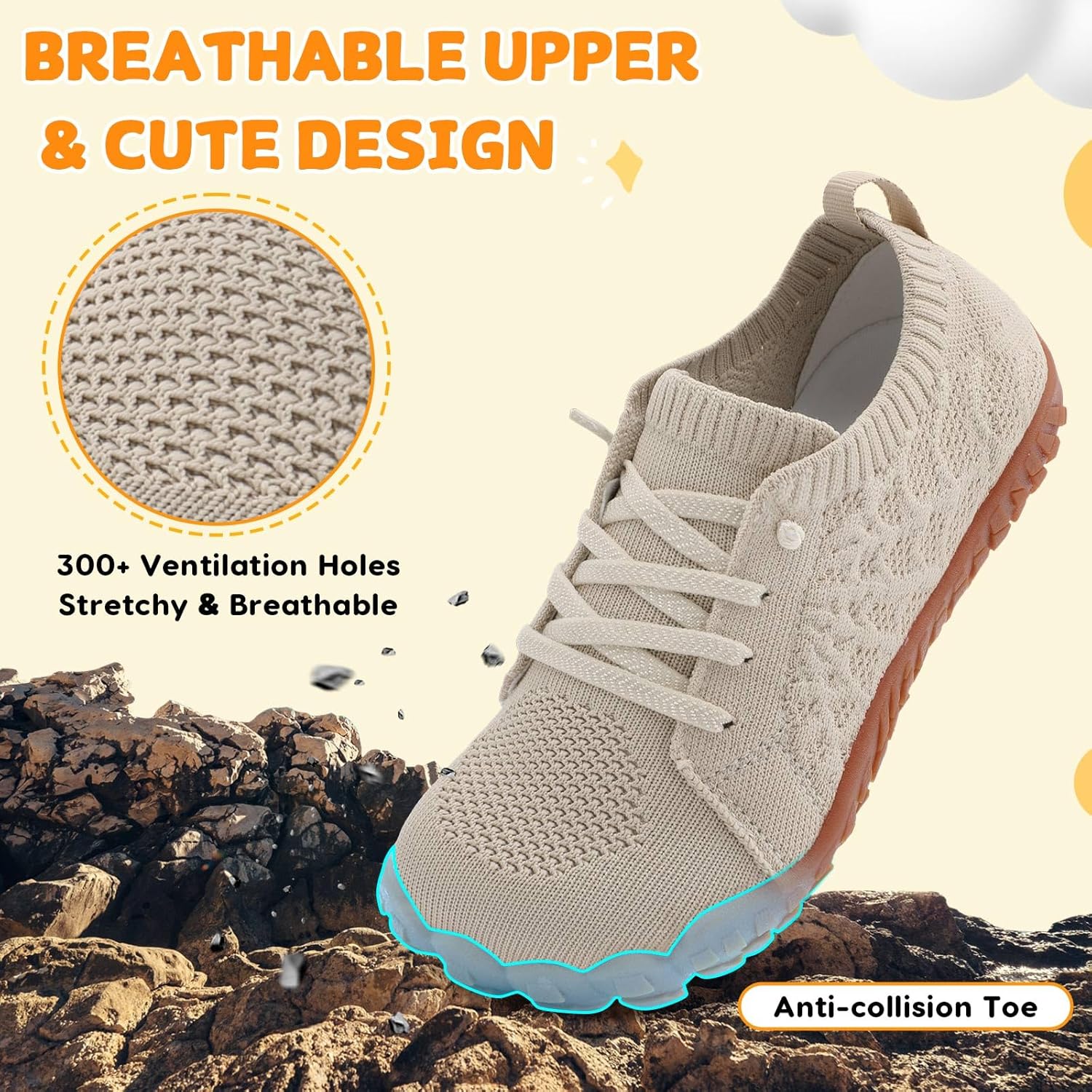 JOINFREE Kids Barefoot Shoes Boys Girls Wide Slip On Shoes Big Kids Breathable Hiking Sneakers Zero Drop Toddler Lightweight Walking Tennis Sneakers Indoor Outdoor - Image 6