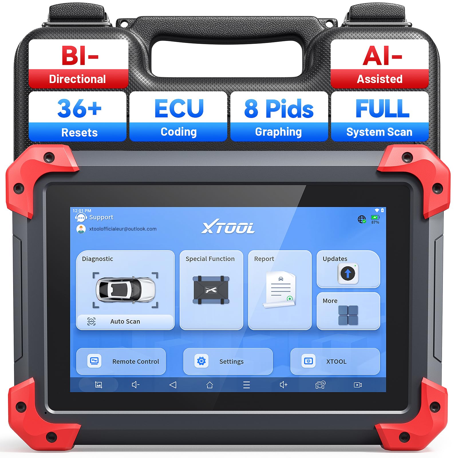 XTOOL D7 Car Diagnostic Tool with Bidirectional Control, Online/ECU Coding, All System, 36+ Resets, AI Assisted Diagnostic OBD2 Scanner with 64GB Latest Ver., 8 Pids Live Data, 3-Year Free Updates