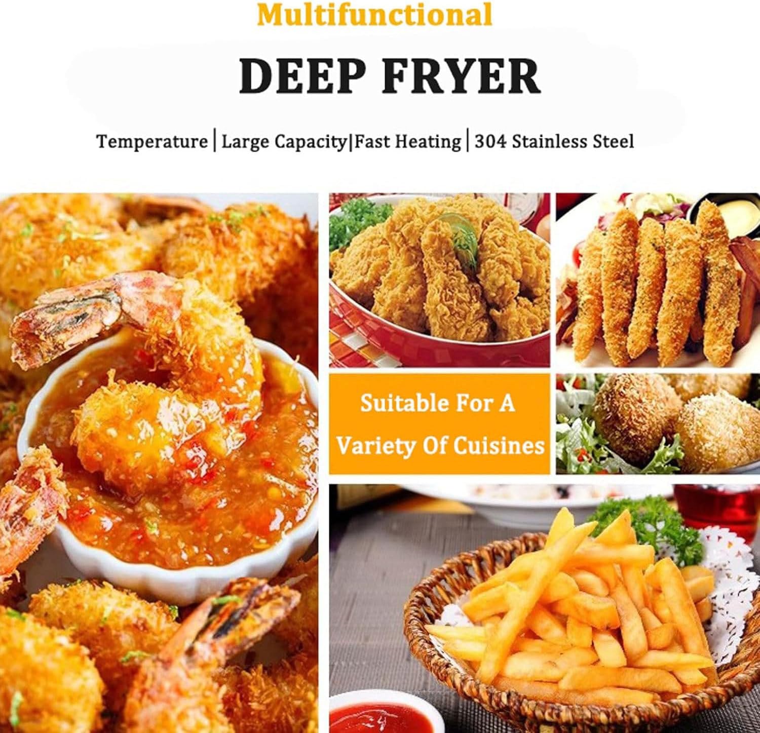 1900W Commercial Cheese Hot Dogs Sticks Frying Machine, 12L Automatic Corn Dog Deep Fryer, Kitchen Electric Fryer for Chips, French Fries, Donuts and More