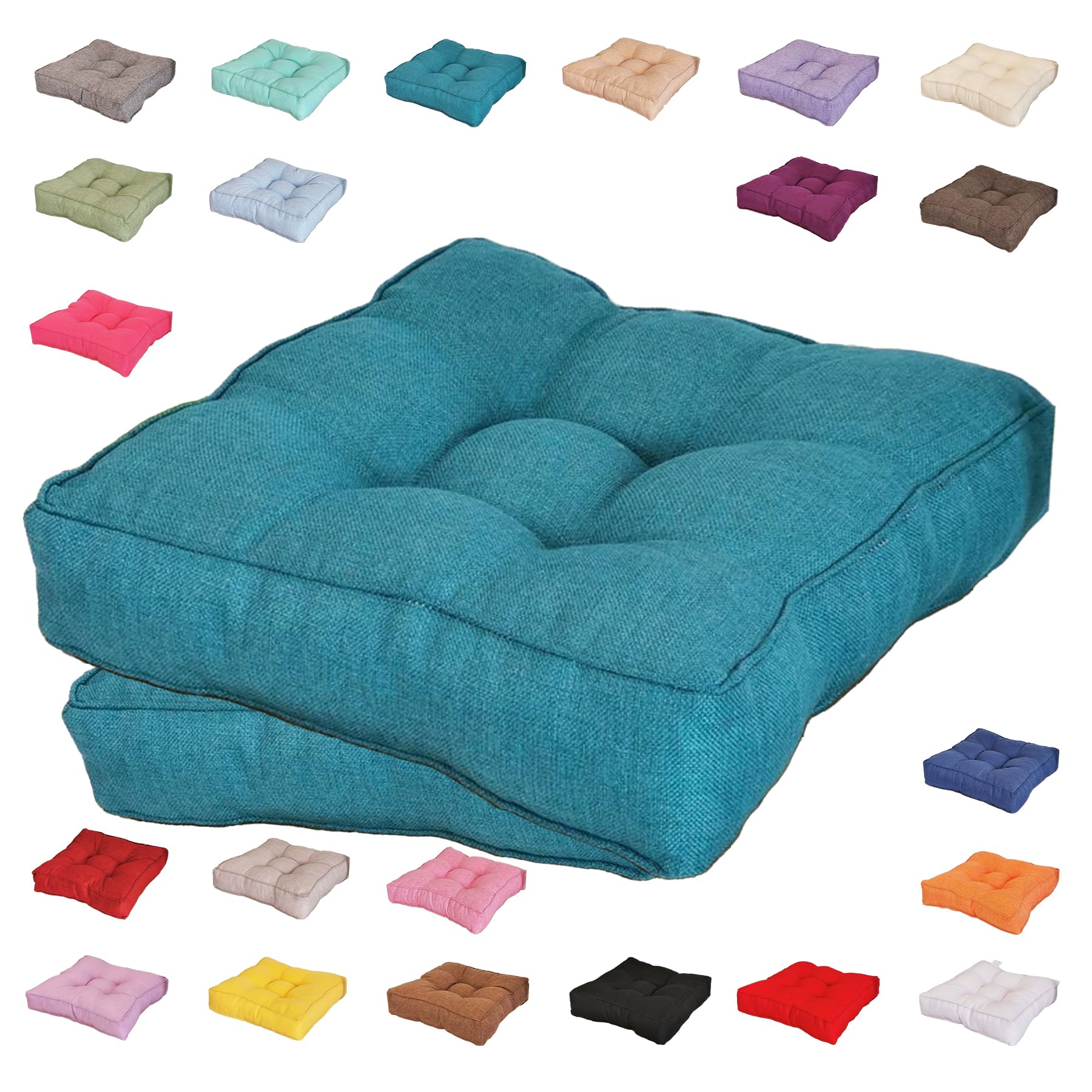 Almohadas de suelo para terrazas y salones Loun Cush cojín de exterior color turquesa