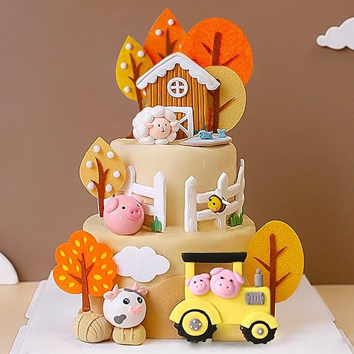 Miniatura 2 de JeVenis Decoración de pastel de animales de granja, decoración de pastel de oveja, decoración de cumpleaños de animales de granja, decoración de