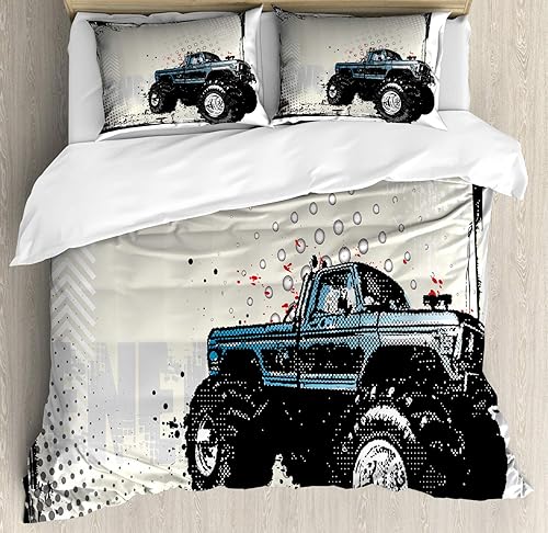 Miniatura 36 de Ambesonne Juego de funda de edredón de baloncesto, silueta de jugador de baloncesto, promoción de campeonato de competencia de atleta, juego de ropa