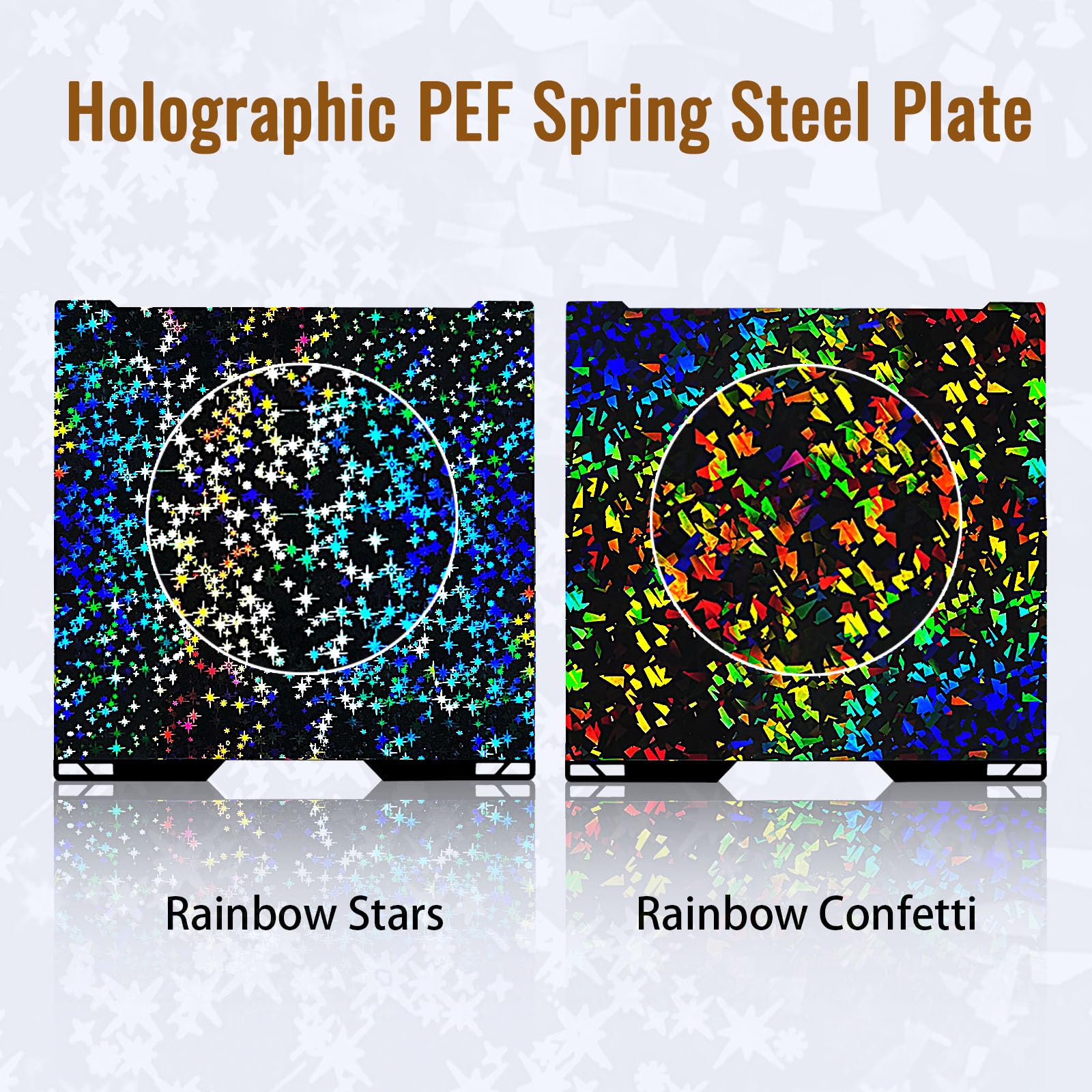 IdeaFormer PEF PEY Smooth Build Plate 347 x 355 mm do Bambulab H2D, Rainbow Confetti PEF + Galaxy PEY Spring Steel płyta dociskowa do Bambu Lab H2D/H2D Combo