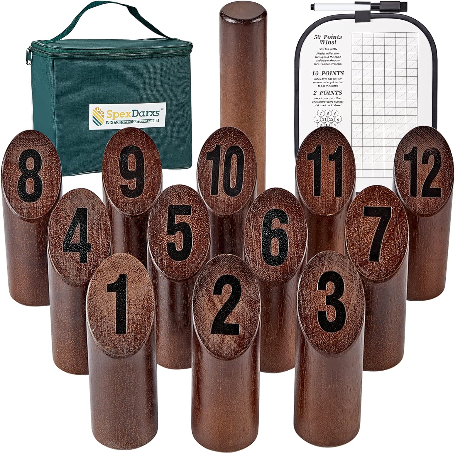 SpexDarxs Numbered Block Tossing Game, Wooden Throwing