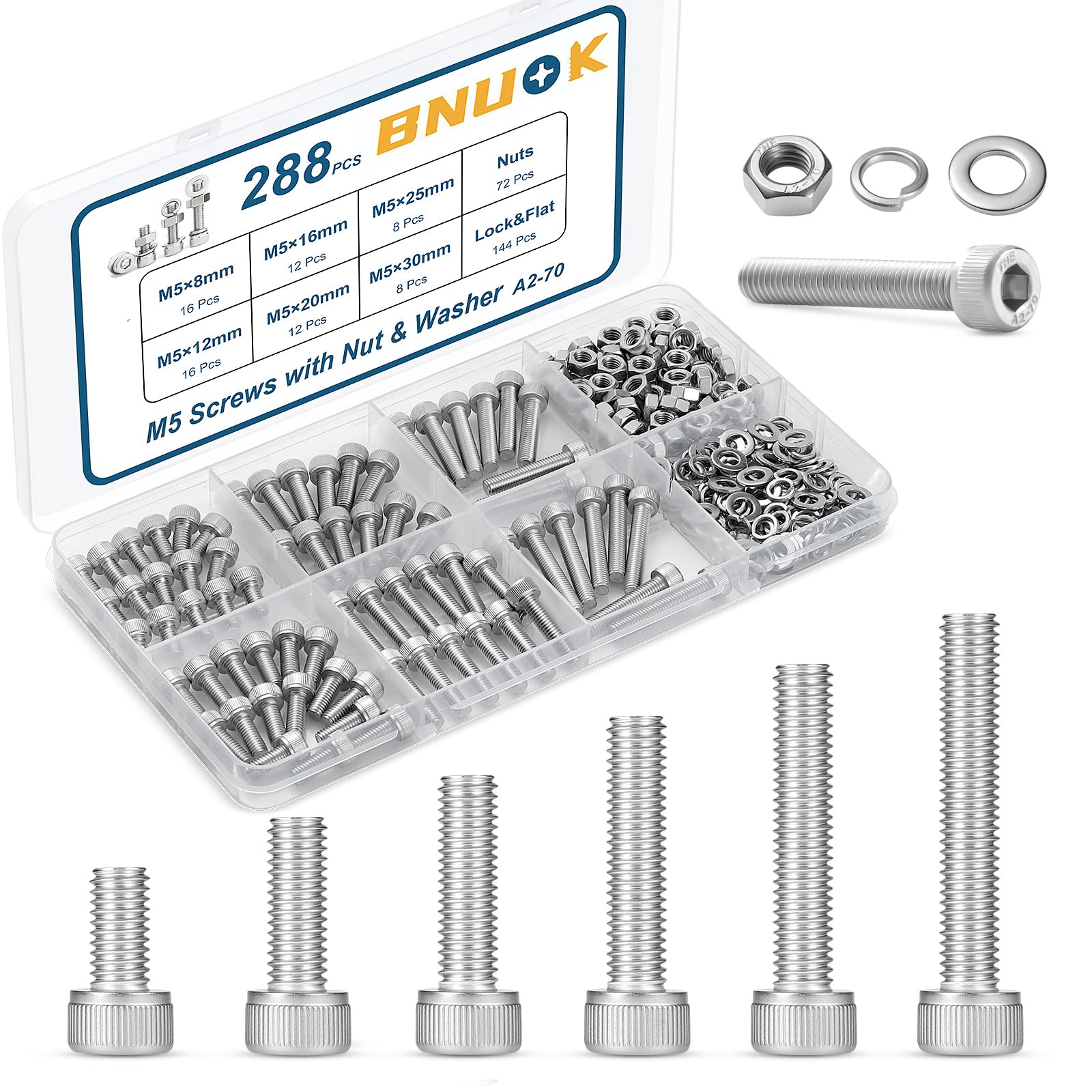 288 PCS M5 Stainless Steel Screws Kit - Buy Now! -1