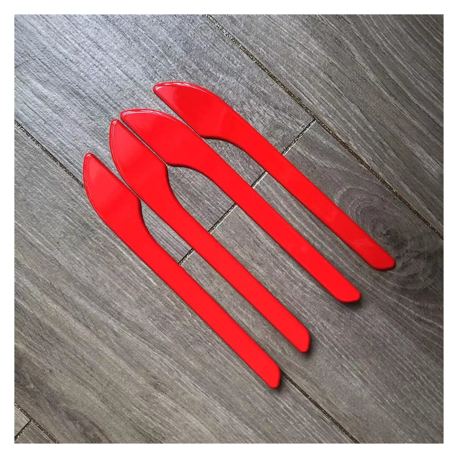 Fahbstr One Color Car Inner Handle For Model 3 Red Abs Sticker Door Handle Protector Wrap Cover Trim 4Pcs