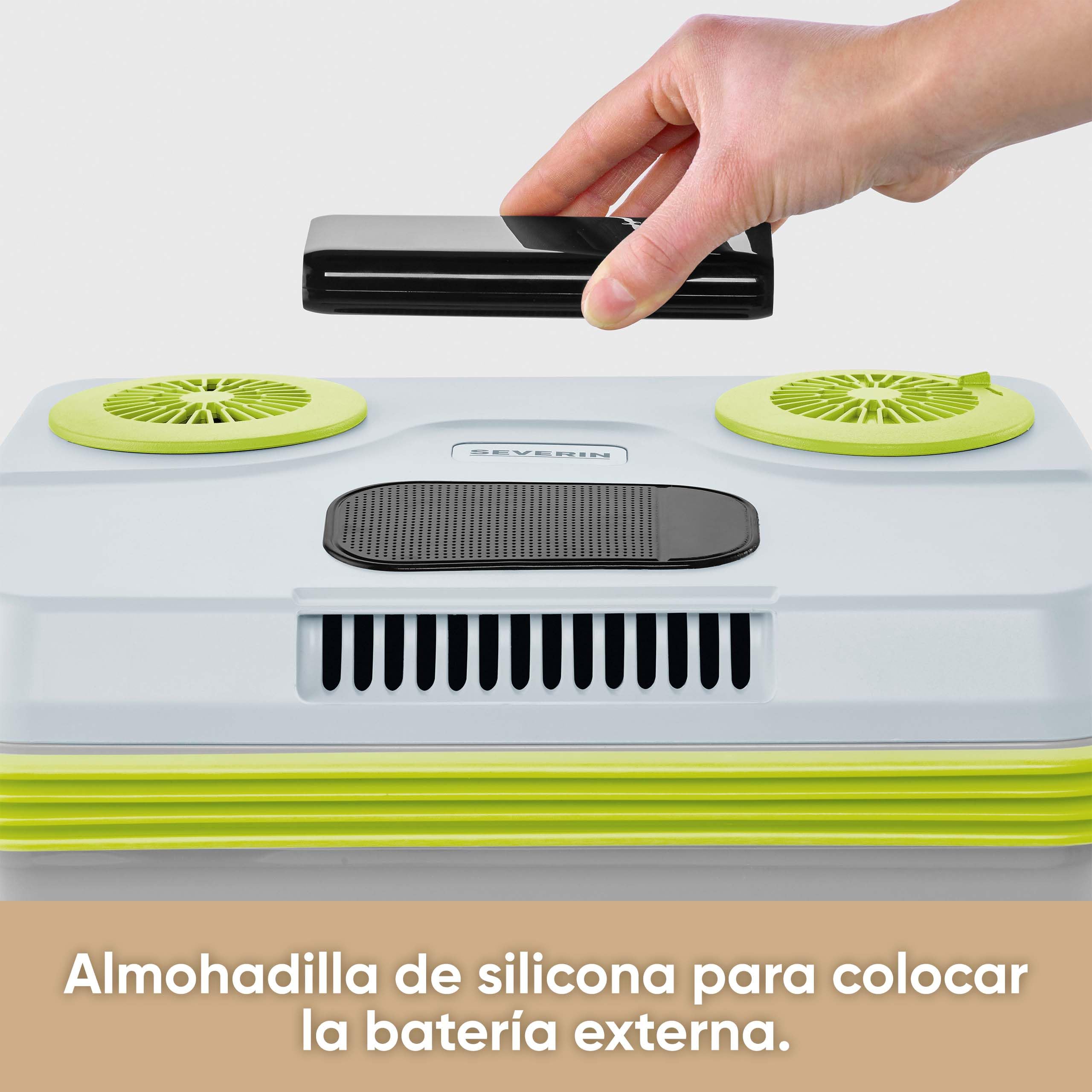 Severin TKB 2925 - Nevera portátil eléctrica con conexión USB, capacidad de 25 l, potencia 58 W, color gris verde