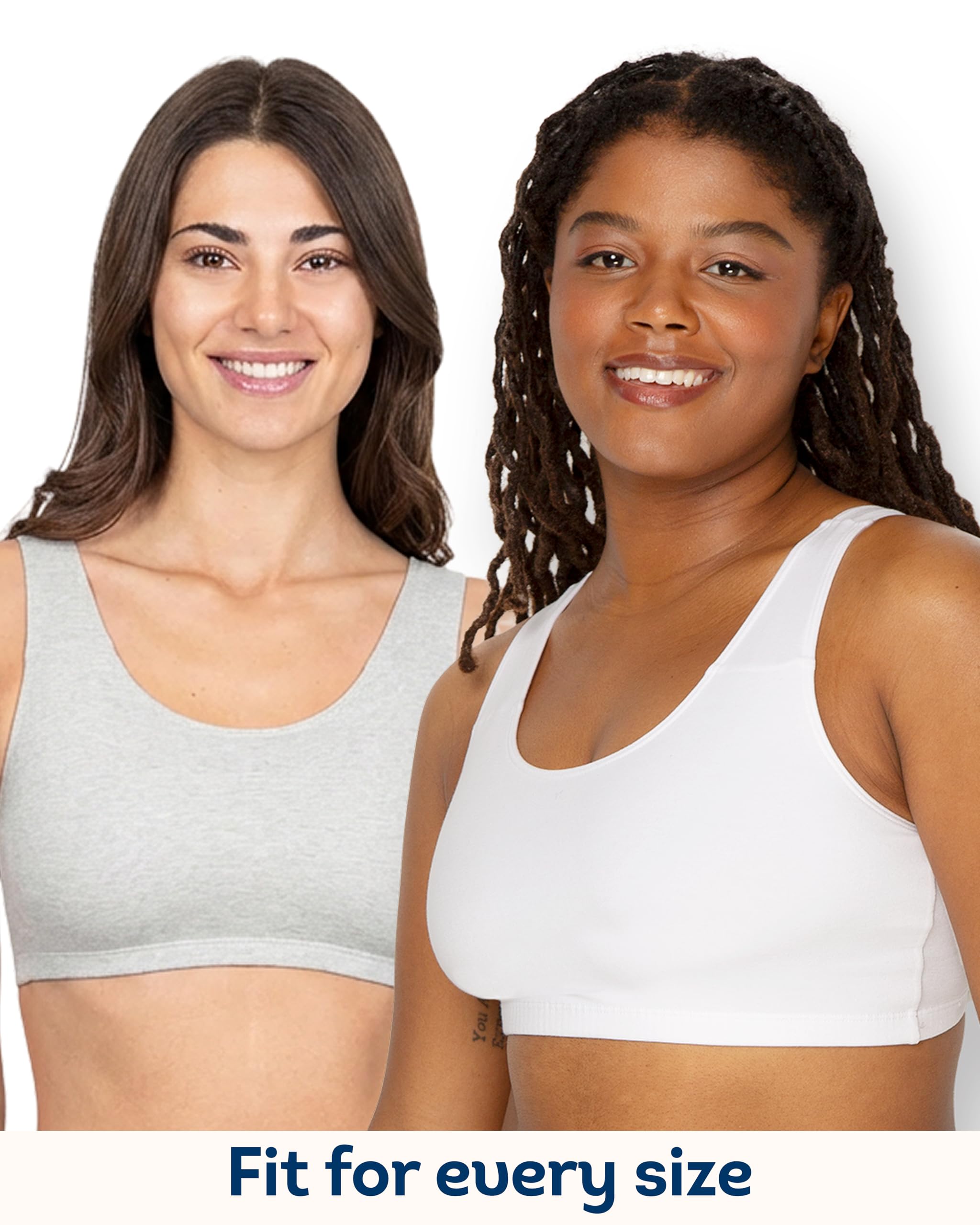 Fruit of The Loom Sujetador Deportivo Estilo Tanque de Algodón Sujetador Deportivo Mujer (Pack de 3)