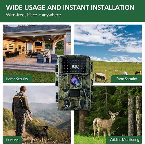 Miniatura 6 de Cámara de rastreo de 58 MP 2 pulgadas, pantalla enorme HD, cámara de caza con visión nocturna activada por movimiento, IP66, impermeable, para