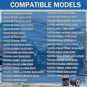 Amazon.com: Kefly 90915-YZZF2 Engine Oil Filters 90915-YZZN1 Fits