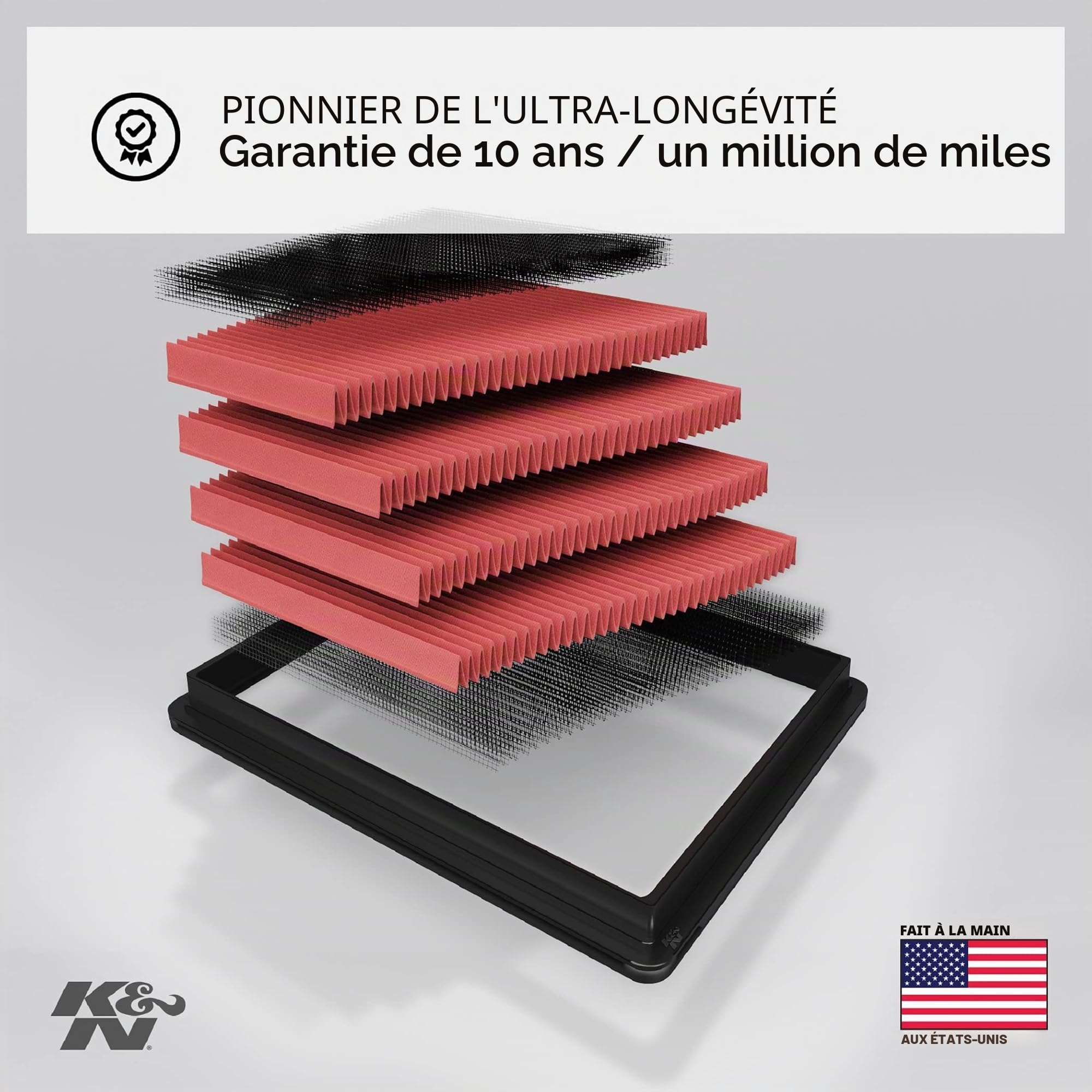 K&N Filtre à air de remplacement compatible avec Indian Chief Classic 2014-2016 (PL-1814)