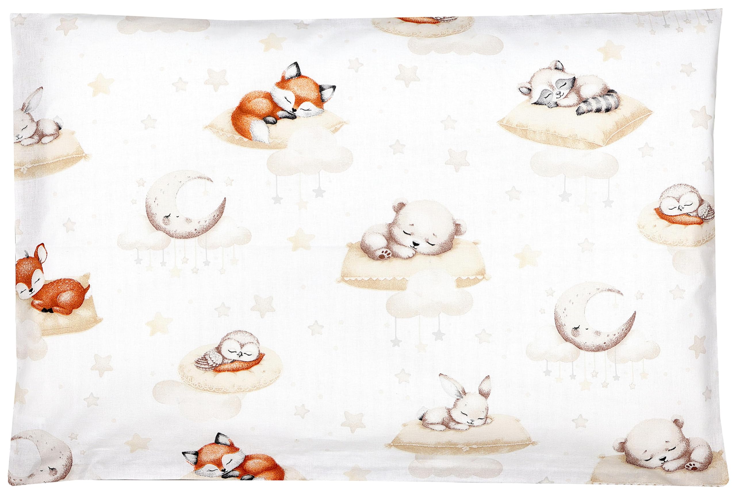 TupTam Federa per Cuscini Bambini Motivi Decorativi Cuccioli addormentati Beige 40 x 60 cm