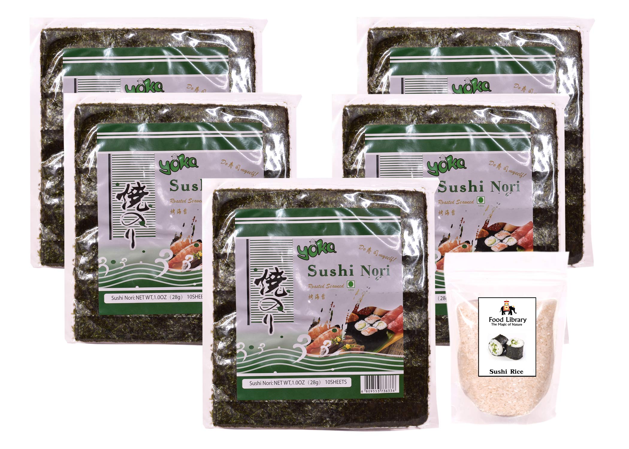 Buy Combo of Food Library Sushi Rice, 200 g + Yoka Sushi Nori Roasted