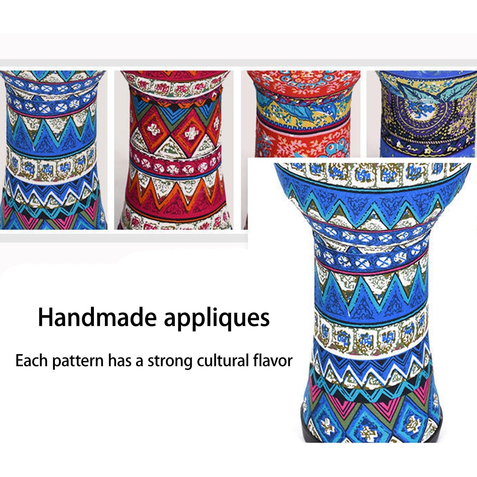 Enfant Djembe Tambour Tête de Tambour en Peau de Chèvre Durable, Djembe Drum Percussion Style Ethnique, pour L'anniversaire, Fête Hand Drum(Large 10-inch Starry Sky D)
