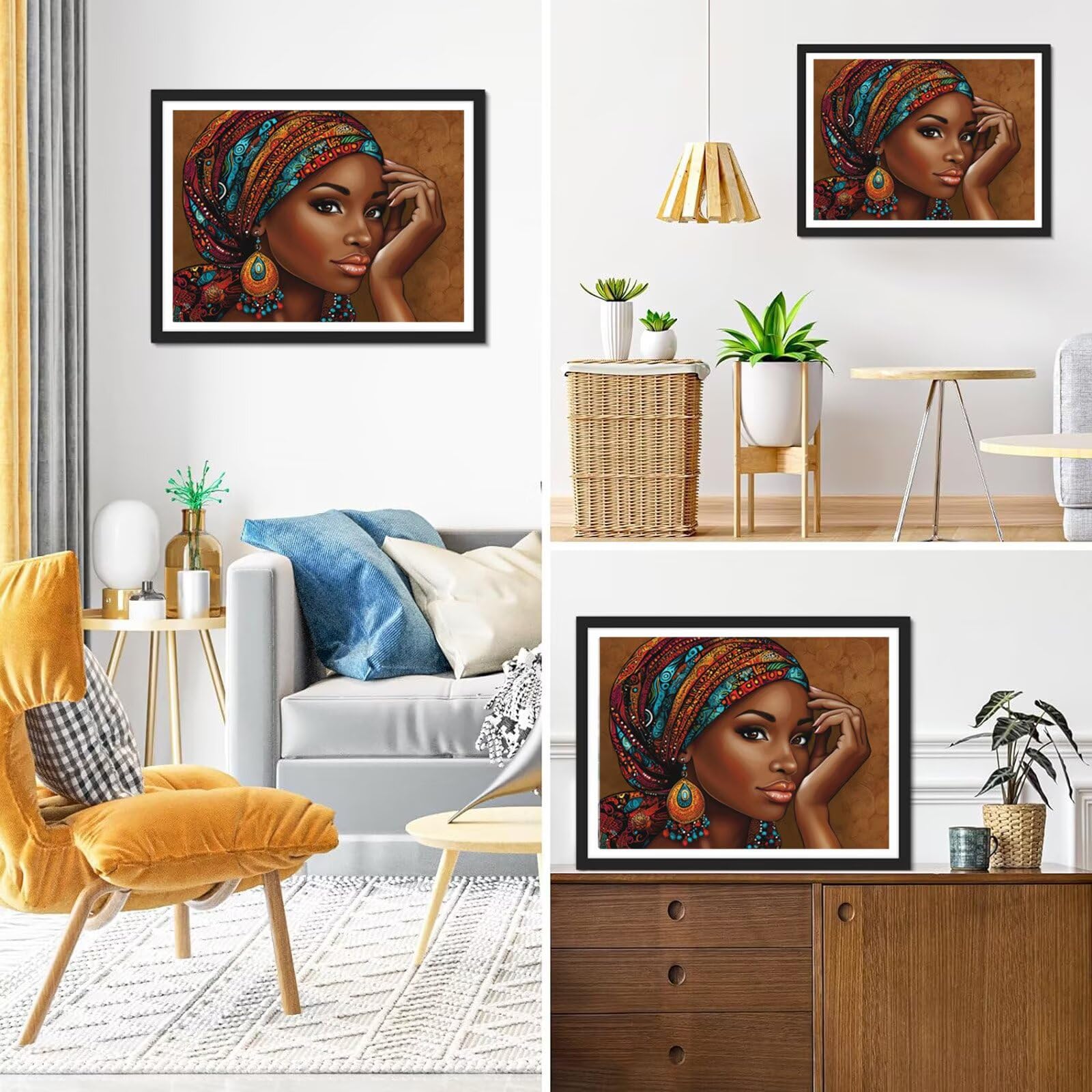 5D Diament Malarstwo Afryka Diament Malarstwo Dorosły Dziecko, DIY Rhinestone Ścieg krzyżykowy Haft Diament Pełny zestaw Kobieta, Diamentowe malowanie Hobby Kreatywne Rozrywki Dorośli do dekoracji