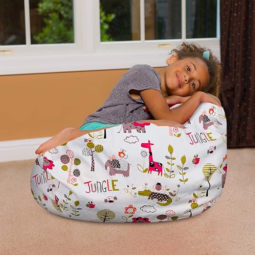 Miniatura 76 de Posh Beanbags - Sillón puff Lienzo Animales Bosque Critters,Lienzo Pájaros en Blanco,Lona Chevron Negro y Blanco,Tela para colorear lienzo - Mundo