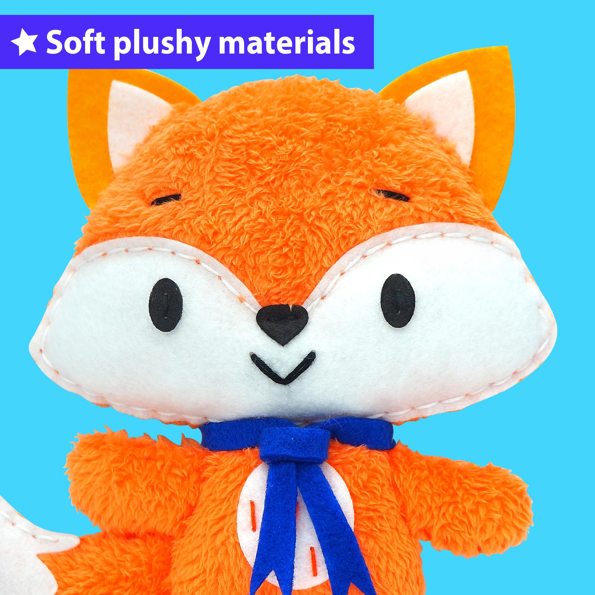 Amazon | KRAFUN キツネ動物裁縫キット 子供用 初心者 はじめて