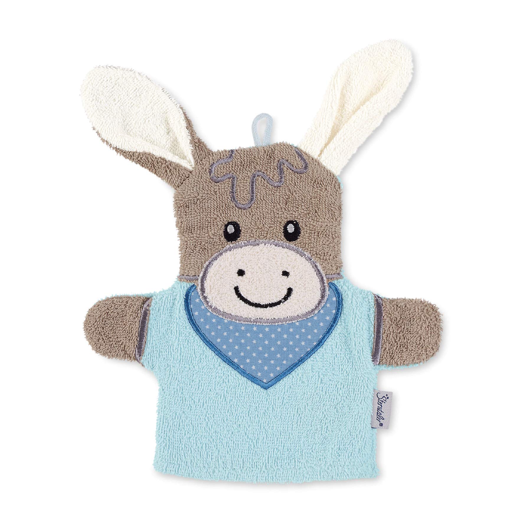 Sterntaler Emmi the Donkey Bath Glove - Dimensions: 28 x 24 x 24 cm, Sky Blue