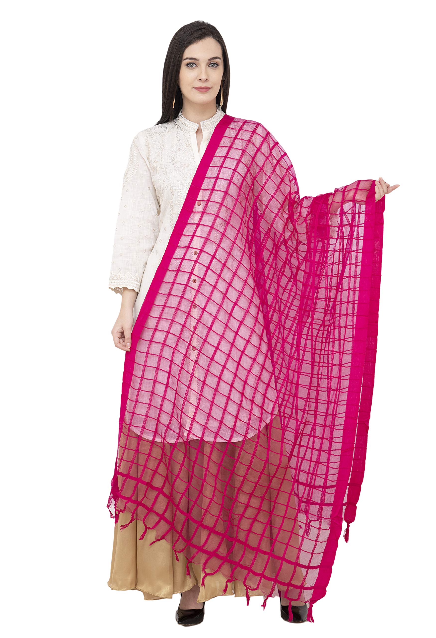 a r silk Women's Cotton Square Regular Dupatta/Chunni (ARS010, Rani, Free Size)-picture-39