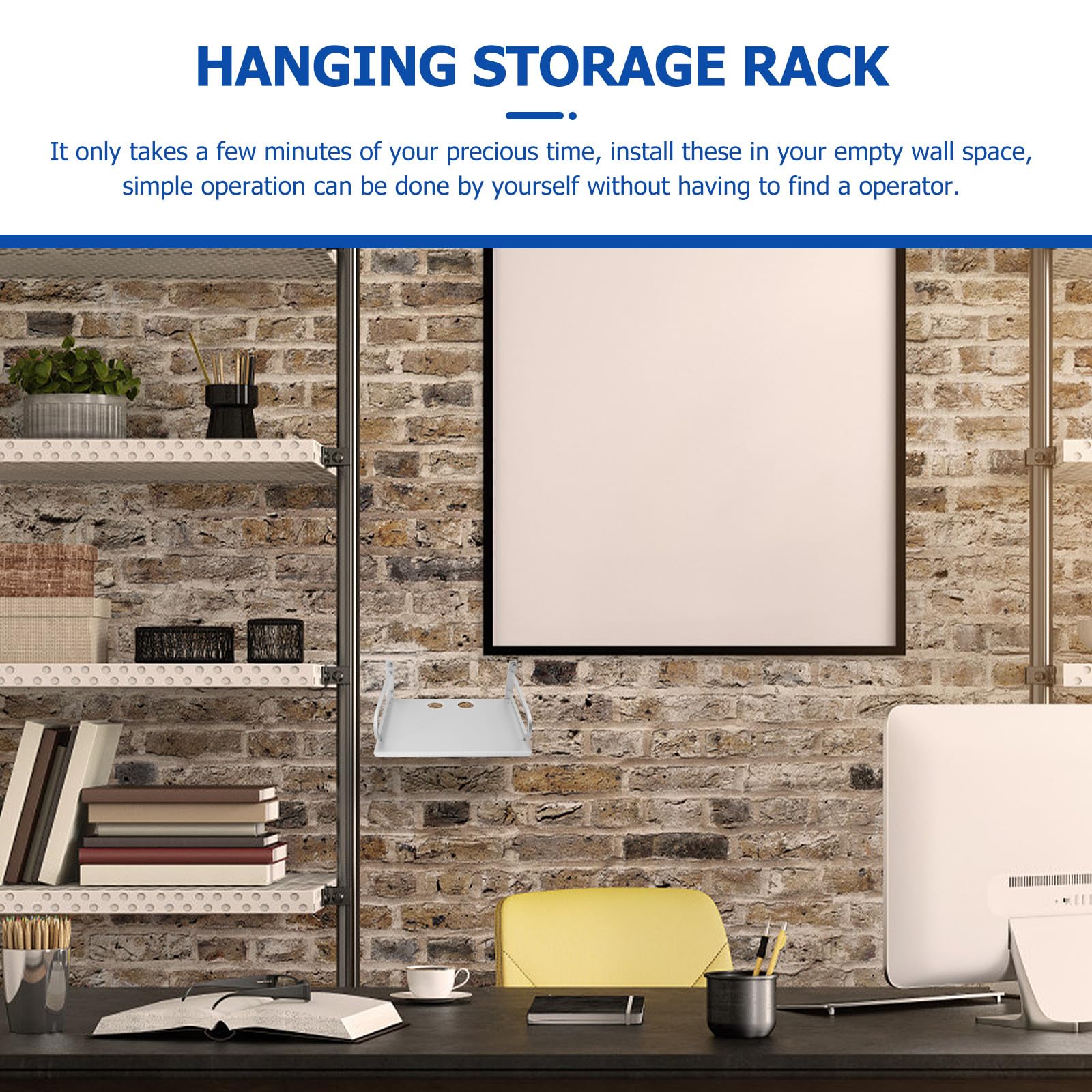 Mensola da Muro in Alluminio Argento per Router e Set-top-box, Soluzione di Stoccaggio Compatta per Ufficio e Dormitorio