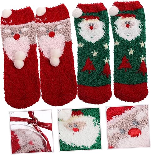 Miniatura 9 de KOMBIUDA 2 Pairs Socks Transparent Ball Christmas Balls Miss Comfortable Gift Fabric