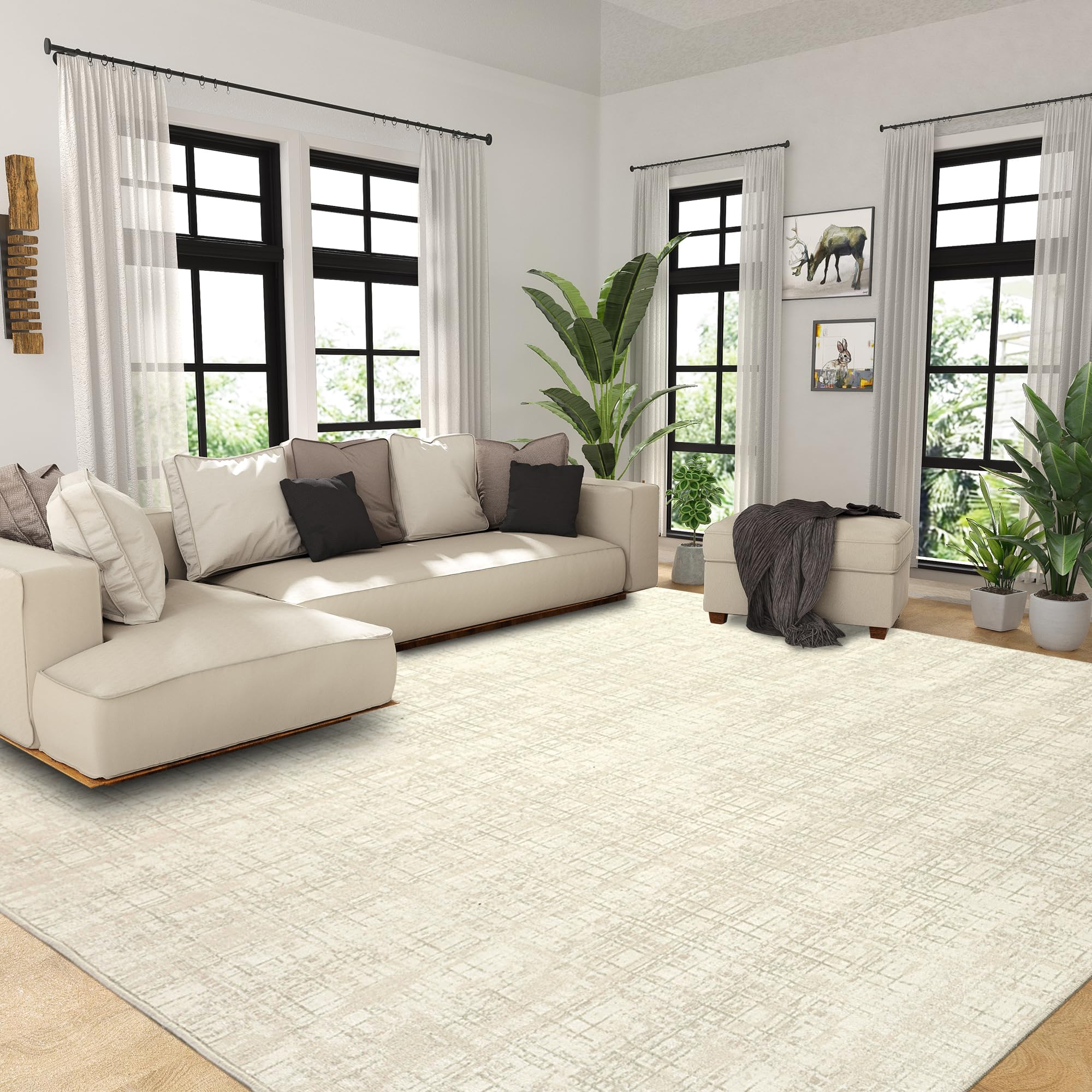 Amazon.com: HOMBYS 10x14ft Modern Sketch Area Rug for Living