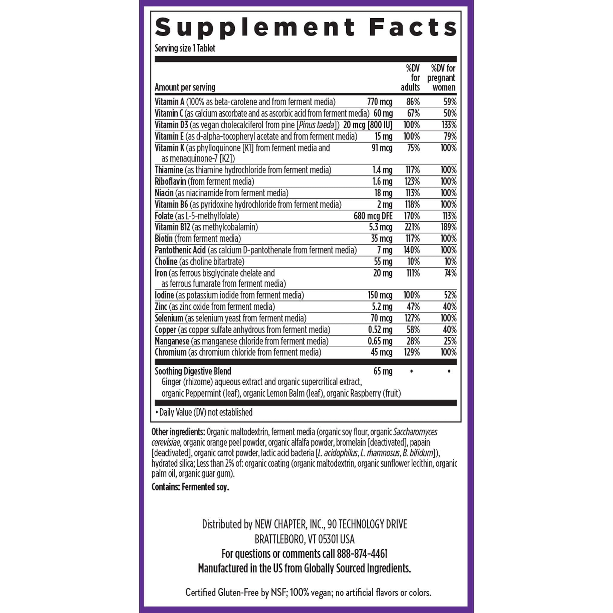 New Chapter One Daily Prenatal Multivitamin, 90 Count — Amazon image 6