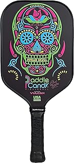 Vulcan | Paddle Candy Sugar Skull Pickleball Paddle | Hybrid Performance | Polypropylene Core | USAP Approved | Black Sugar Skull