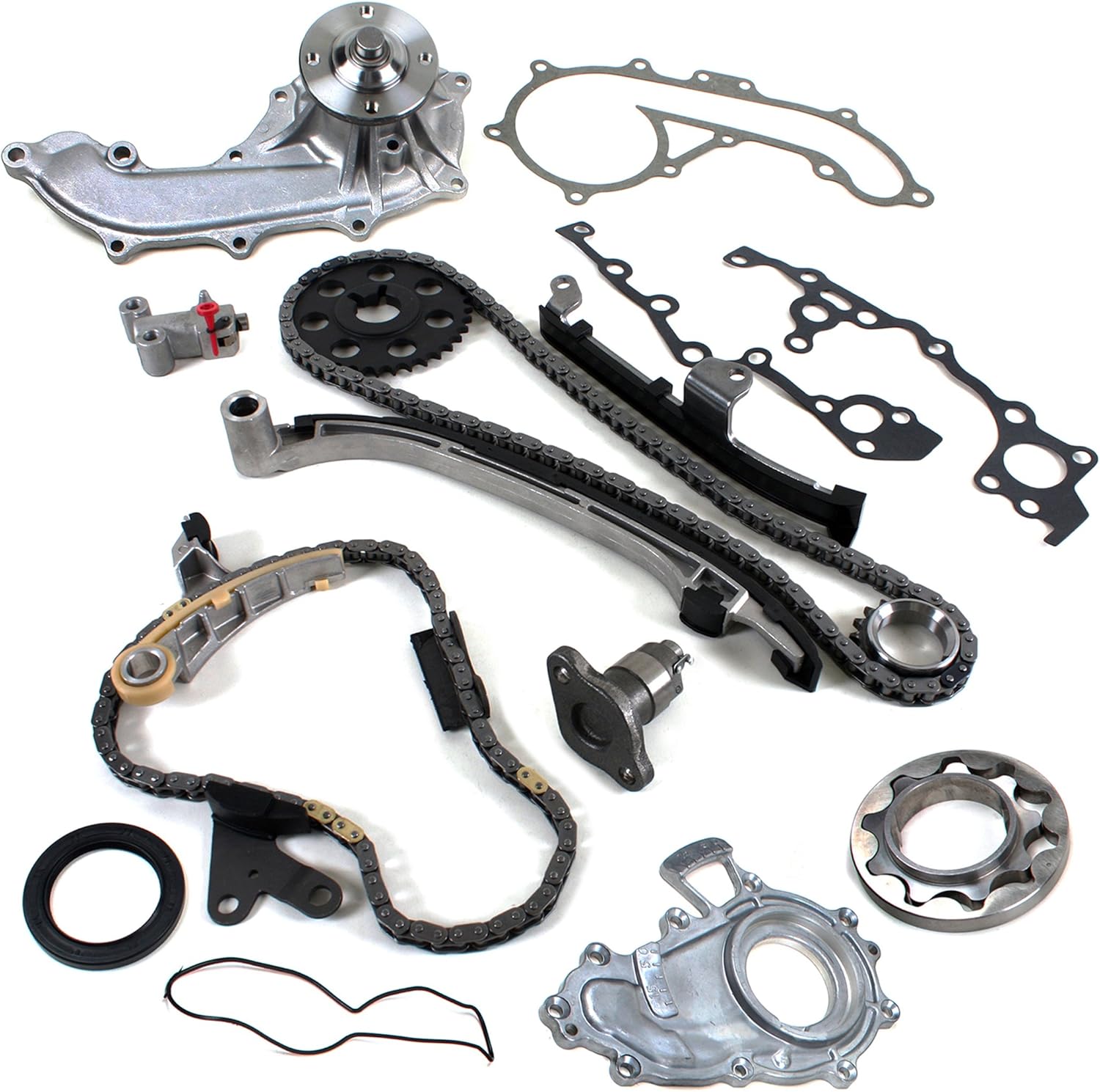 CNS Timing Chain Kit with Balance Shaft Set + Water Pump Set + Oil Pump Set Compatible with 95-04 Toyota 2.7L Tacoma 4Runner T100 3RZFE 3RZ-FE Engine