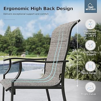 【新品】SISANDI size2（M）SET Amazon.com: MFSTUDIO Patio Dining Chairs Set of 2, Padded