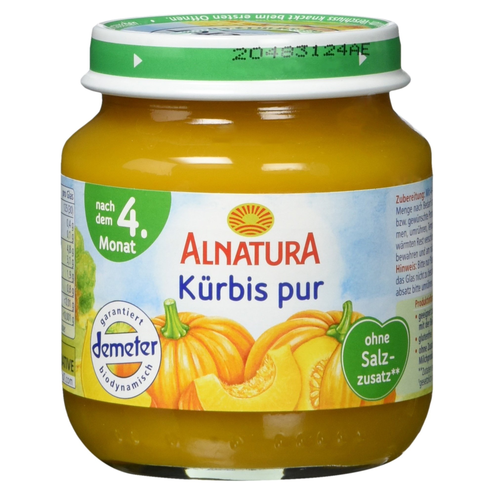 Alnatura Bio Kürbis pur, ab 5. Monat, 125 g