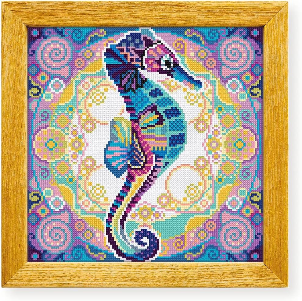Awesome Pattern Studio Mandala Seahorse DS202, Diamond Painting Kit, Diamond Art Kits for Adults, Full Drill 5D Diamond Dots Kits. All Items Included.
