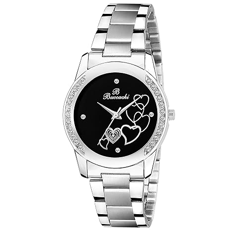 Analogue Black Round Dial Watch for Women's (B-L1032-BK-CH)