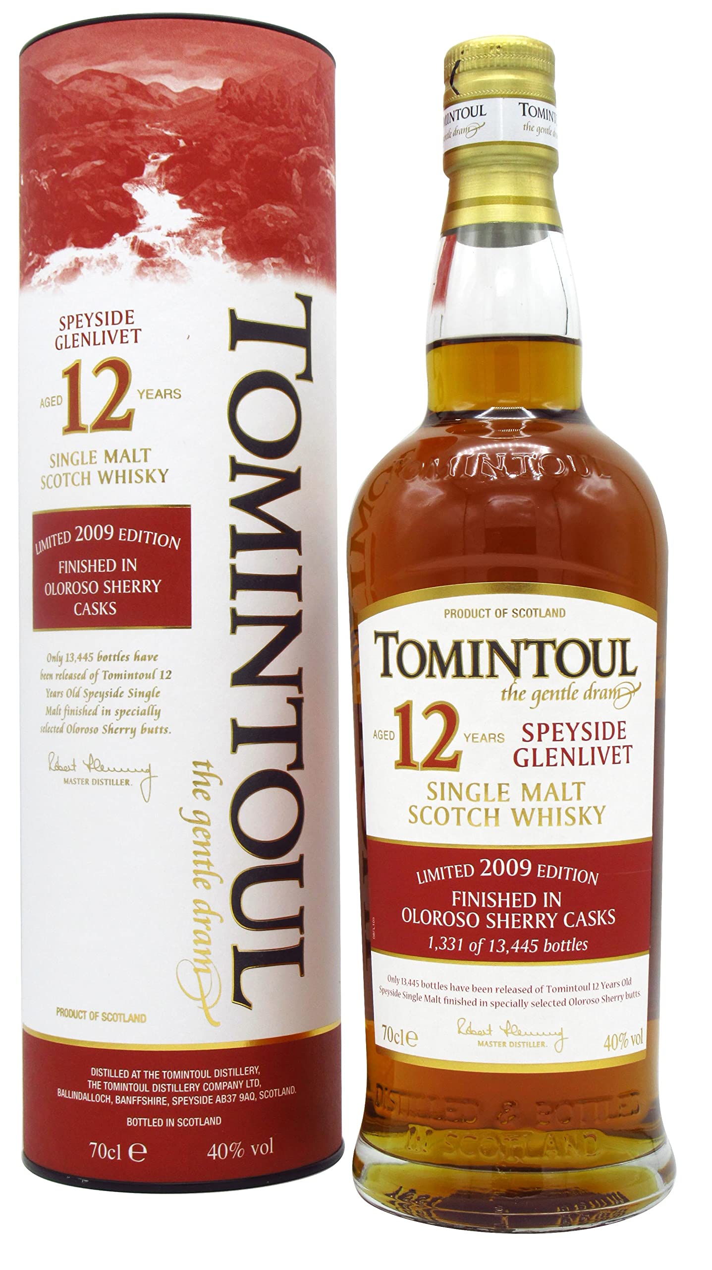 Tomintoul 12 Years Old OLOROSO SHERRY CASKS Finish Limited Edition 2010 40% Vol. 0,7l in Geschenkbox