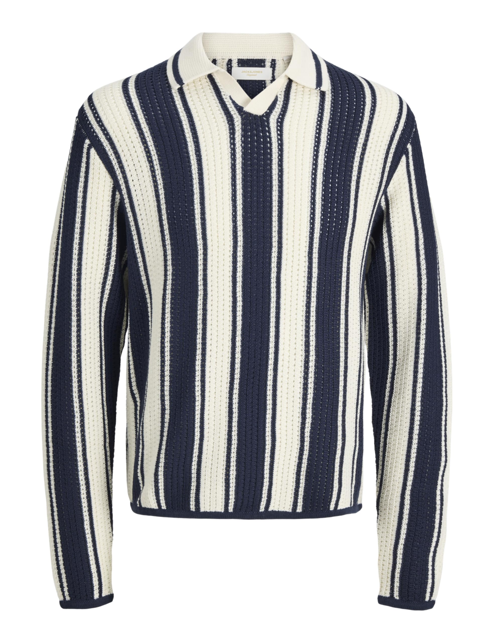 JACK & JONES Men's Jorupstate Knit Stripe Polo, Sky Captain, XS