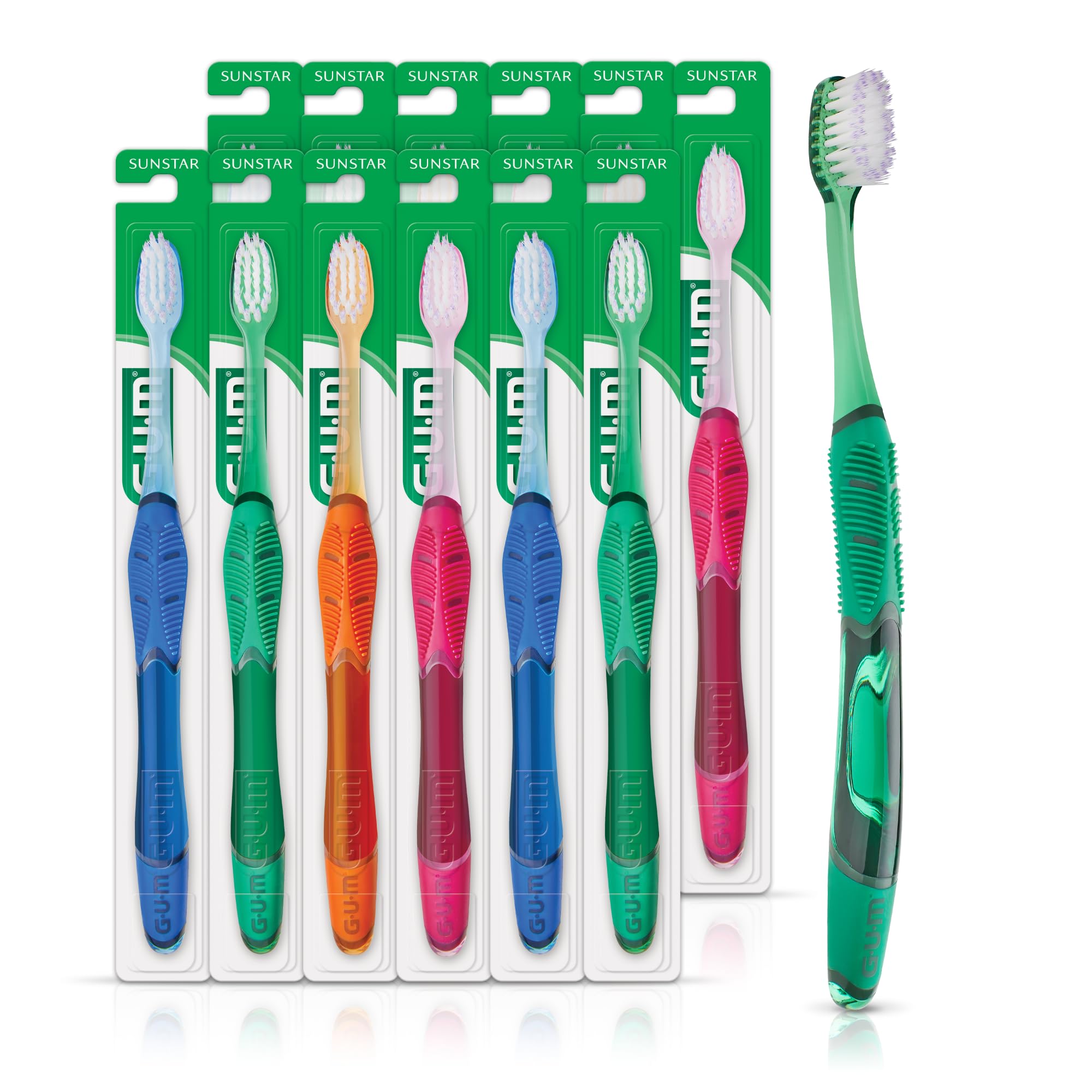 GUM - 525PH Technique Deep Clean Toothbrush, Compact Soft Bristles, Item 525 Professional Samples, 12 Count
