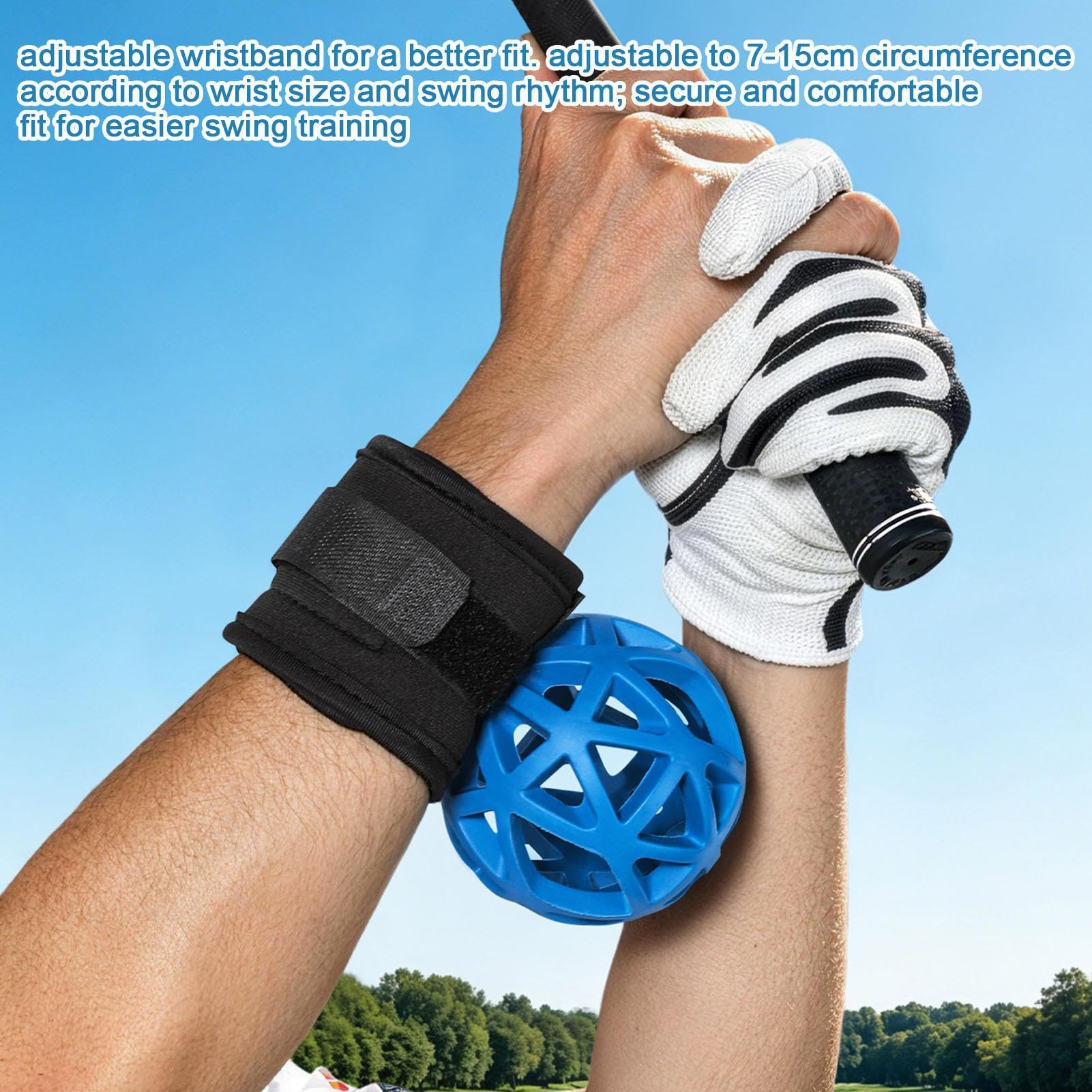 Ayuda de práctica – Pelota de entrenamiento de swing de golf | Entrenador de swing corrector de golf, correa de muñeca de golf | Para acampar al aire libre, hombres y mujeres, entusiastas del césped