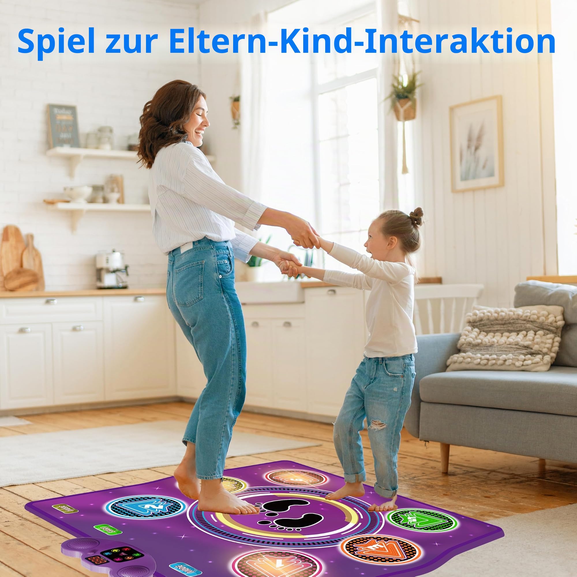 Upgrade Tanzmatte,elektronisches Musiktanzpad,mit 6 Leuchttasten,unterstützt Musikwiedergabe über das Handy,6Spielmodi,geeignet für Kinder von3-12Jahren,perfekt als Weihnachts- und Geburtstagsgeschenk