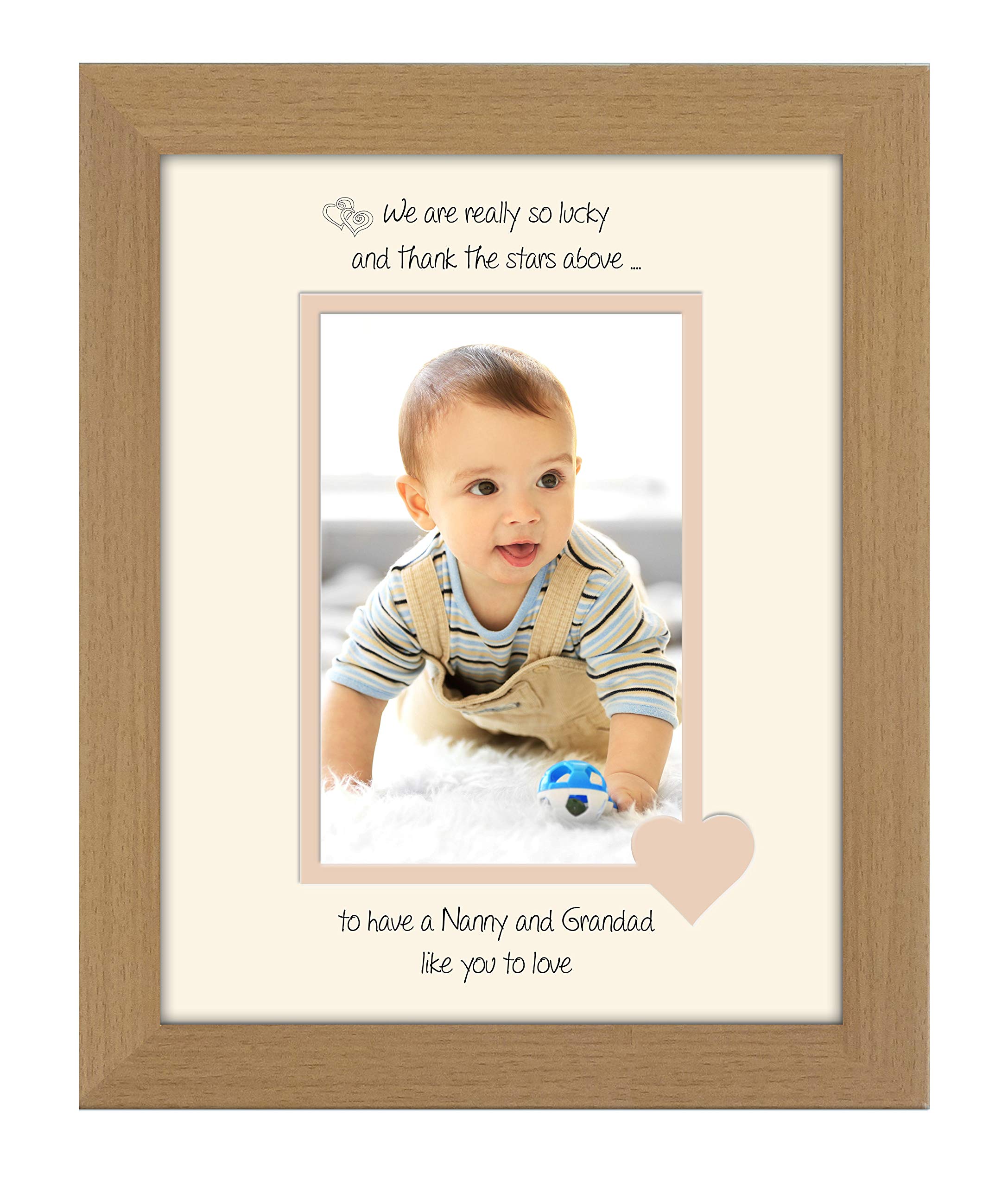 Photos In A Word Oak Finish Frame Cream Mount Beige Inside Nanny And Grandad Photo Frame We Thank The Stars Portrait 1088F Double Mounted Quality Gift (Oak Finish Frame Cream Mount Beige Inside)