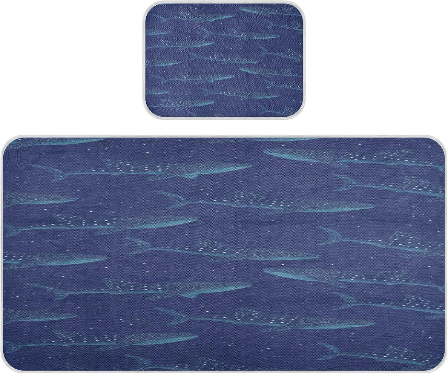Cooling Baby Mattress Protector Pads 28" x 52" Washable Whale Shark Underwater Pattern Bed pad for Baby&Toddler