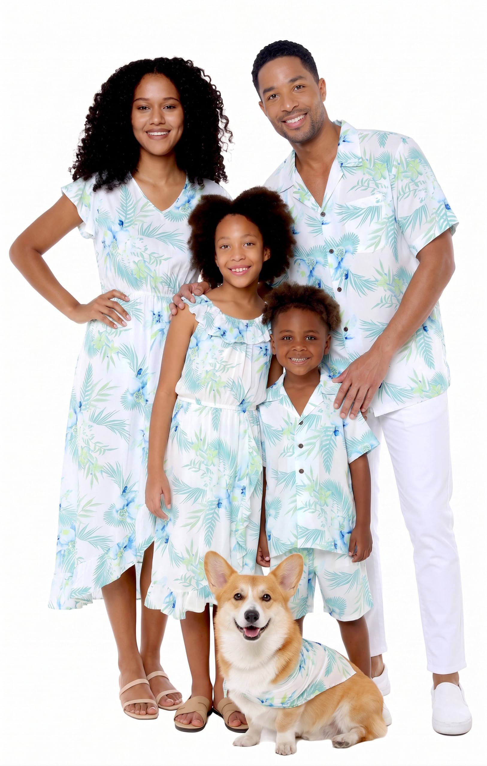 Hawaii Hangover Family Matching Hawaiian Clothes, Orchid Breeze White